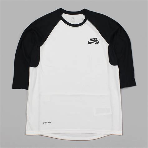 nike sb dri fit raglan schwarz weiß shirt|Nike SB T.